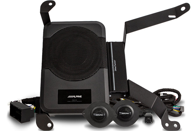 PSS-23WRA2-2024+ - Alpine Direct Fit Powered Audio Upgrade Package for BASE AUDIO 2024-Up Jeep Wrangler Unlimited JL Models